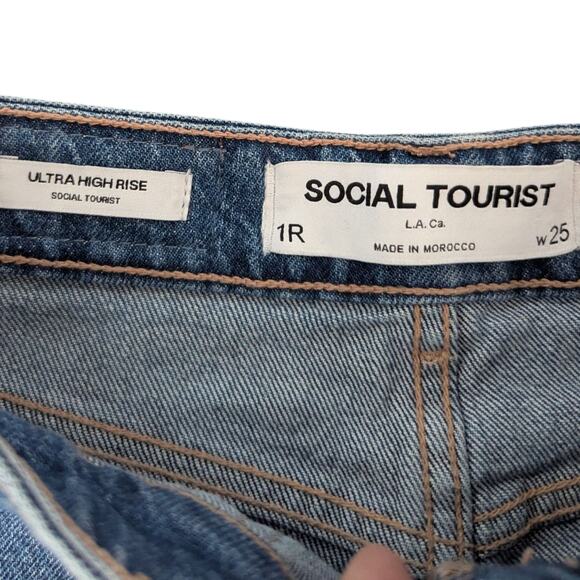 Social Tourist Flare Jeans Cargo Size 1 EUC - Picture 3 of 9